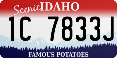 ID license plate 1C7833J