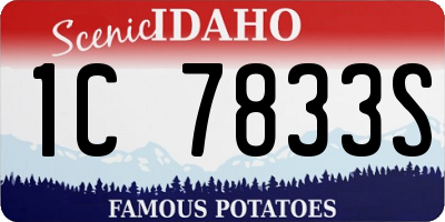 ID license plate 1C7833S