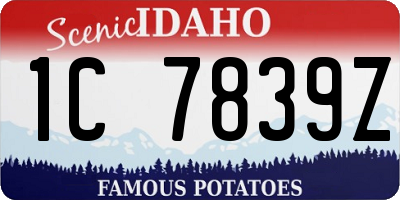 ID license plate 1C7839Z