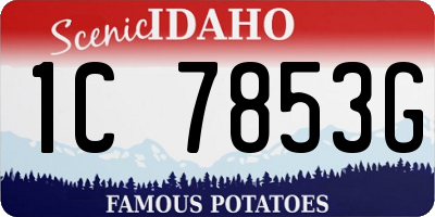 ID license plate 1C7853G