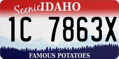 ID license plate 1C7863X