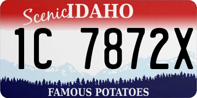 ID license plate 1C7872X