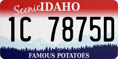 ID license plate 1C7875D