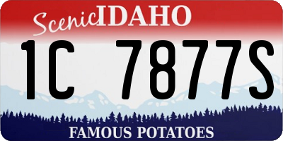 ID license plate 1C7877S