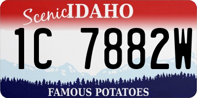 ID license plate 1C7882W