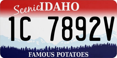 ID license plate 1C7892V