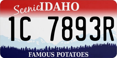 ID license plate 1C7893R
