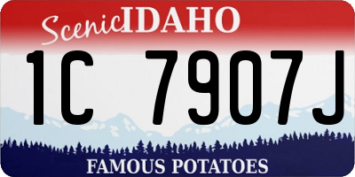 ID license plate 1C7907J
