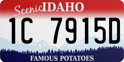 ID license plate 1C7915D