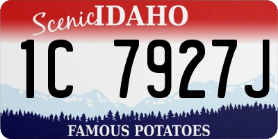 ID license plate 1C7927J