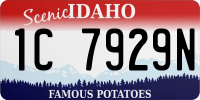 ID license plate 1C7929N