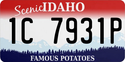 ID license plate 1C7931P