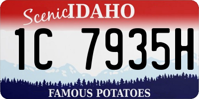 ID license plate 1C7935H