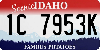 ID license plate 1C7953K