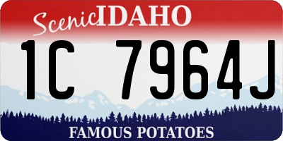 ID license plate 1C7964J