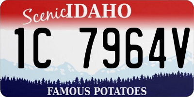 ID license plate 1C7964V