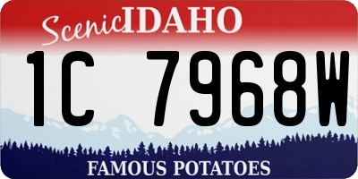 ID license plate 1C7968W