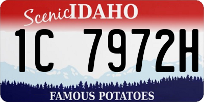 ID license plate 1C7972H