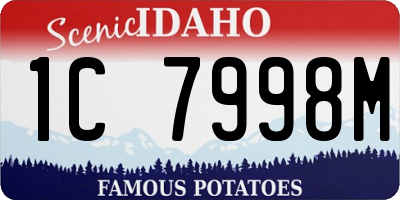 ID license plate 1C7998M