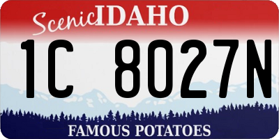 ID license plate 1C8027N