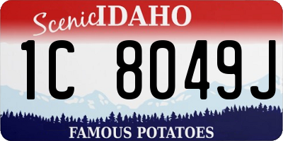 ID license plate 1C8049J