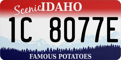 ID license plate 1C8077E