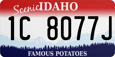ID license plate 1C8077J