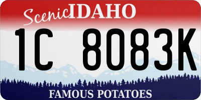 ID license plate 1C8083K
