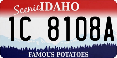 ID license plate 1C8108A