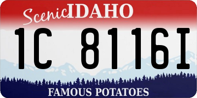 ID license plate 1C8116I