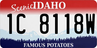 ID license plate 1C8118W