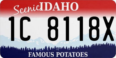 ID license plate 1C8118X