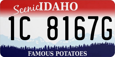 ID license plate 1C8167G
