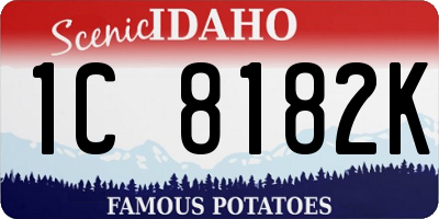ID license plate 1C8182K