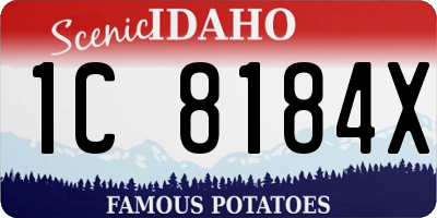 ID license plate 1C8184X