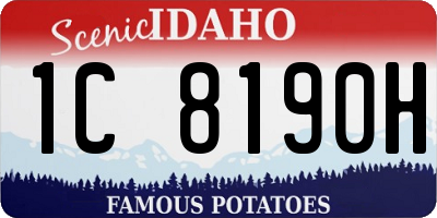 ID license plate 1C8190H