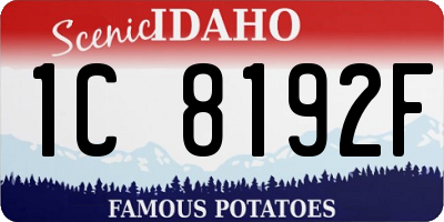 ID license plate 1C8192F