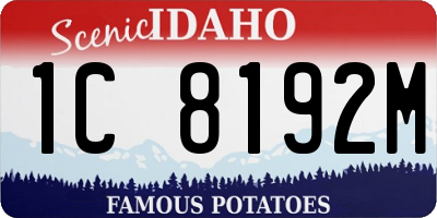 ID license plate 1C8192M