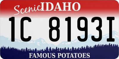 ID license plate 1C8193I