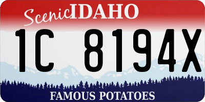 ID license plate 1C8194X