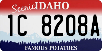ID license plate 1C8208A
