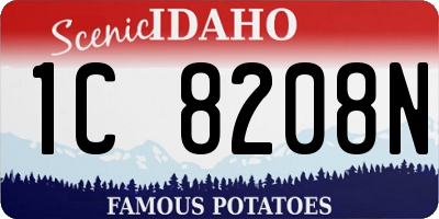 ID license plate 1C8208N
