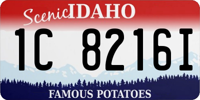 ID license plate 1C8216I