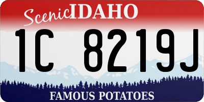 ID license plate 1C8219J