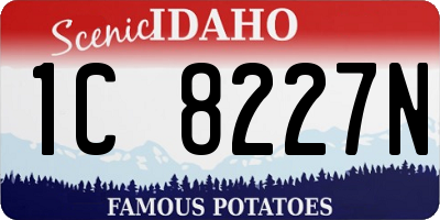 ID license plate 1C8227N