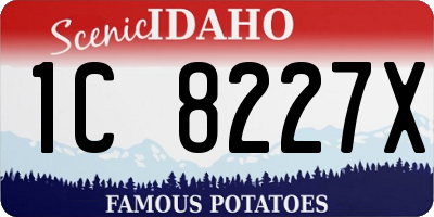 ID license plate 1C8227X