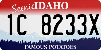 ID license plate 1C8233X