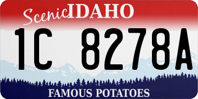 ID license plate 1C8278A
