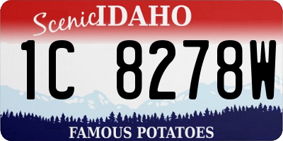 ID license plate 1C8278W