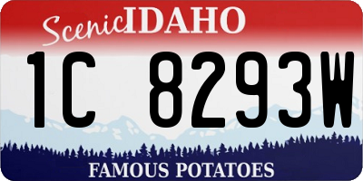 ID license plate 1C8293W